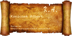Konicsek Albert névjegykártya