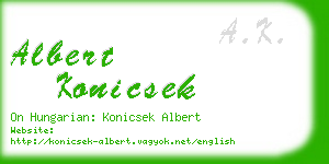 albert konicsek business card